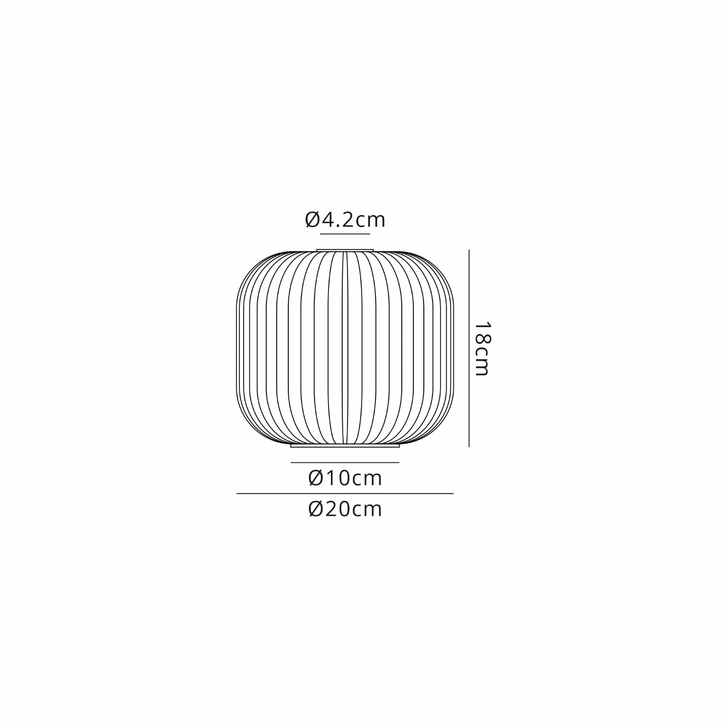 Idolite Camille 20cm Pumpkin Shaped Ribbed Glass, Smoked