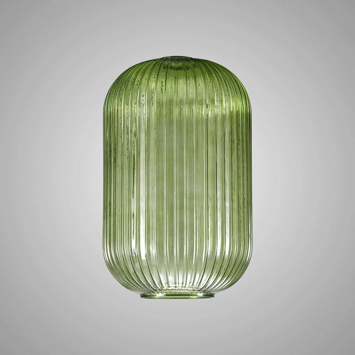 Idolite Camille 20cm Tubular Ribbed Glass, Green