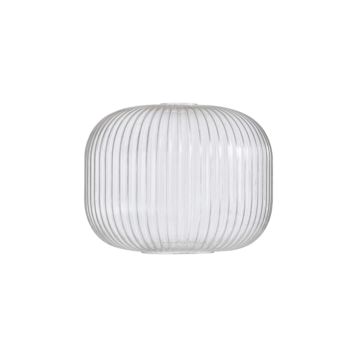 Idolite Camille 25cm Pumpkin Shaped Ribbed Glass, Clear