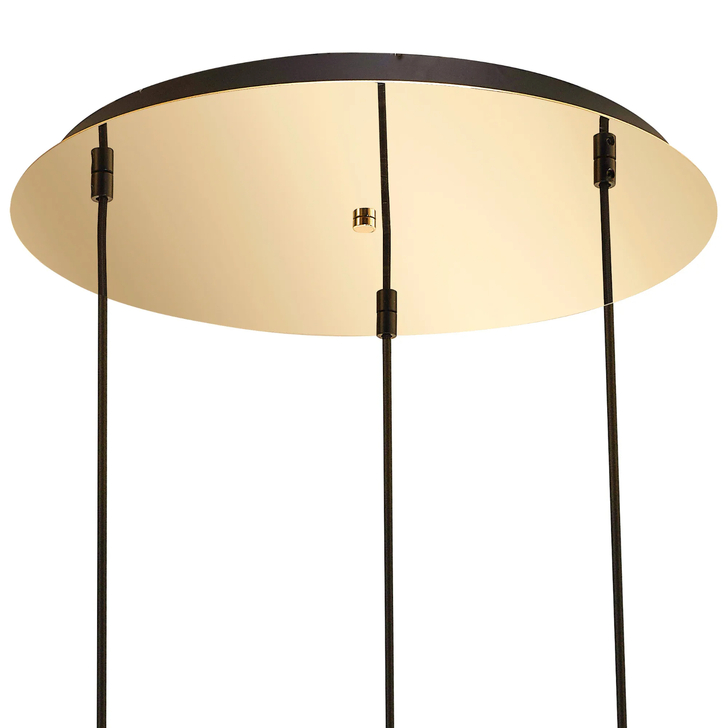 Idolite Camille 2m Round Suspension Kit, 3 x E27, French Gold/Matt Black