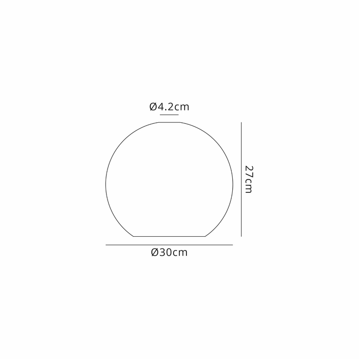 Idolite Camille 30cm Globe Glass, Smoke Fade/Clear
