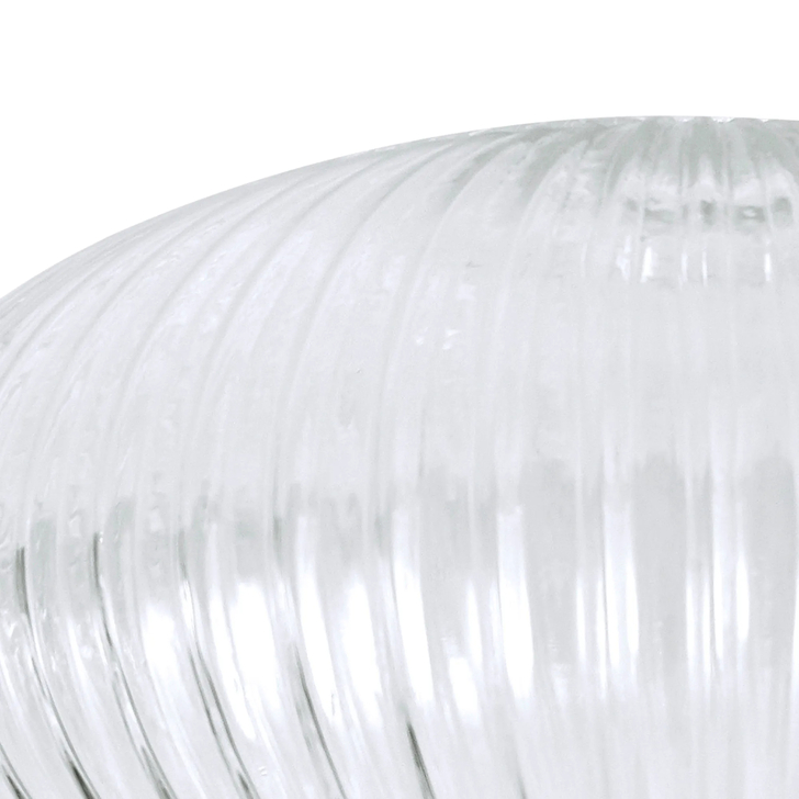 Idolite Camille 30cm Oval Sphere Ribbed Glass, Clear