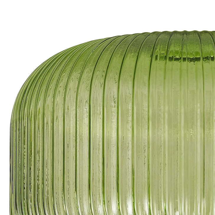 Idolite Camille 30cm Pumpkin Shaped Ribbed Glass, Green