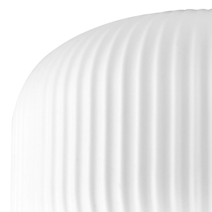 Idolite Camille 30cm Pumpkin Shaped Ribbed Glass, Opal