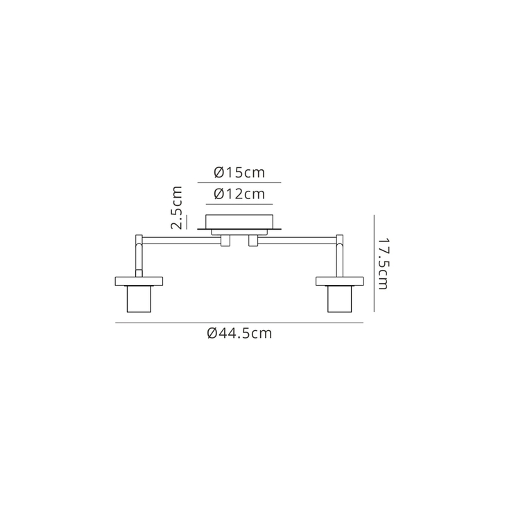 Idolite Camille 44.5cm Semi Ceiling Light, 3 x E27, Aged Pewter