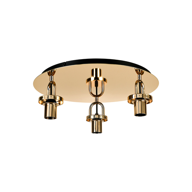 Idolite Camille 45cm Light Flush Ceiling Light, 3 x E27, French Gold