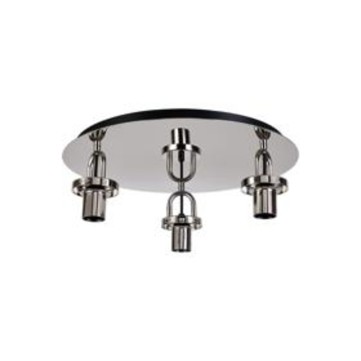 Idolite Camille 45cm Light Flush Ceiling Light, 3 x E27, Polished Nickel