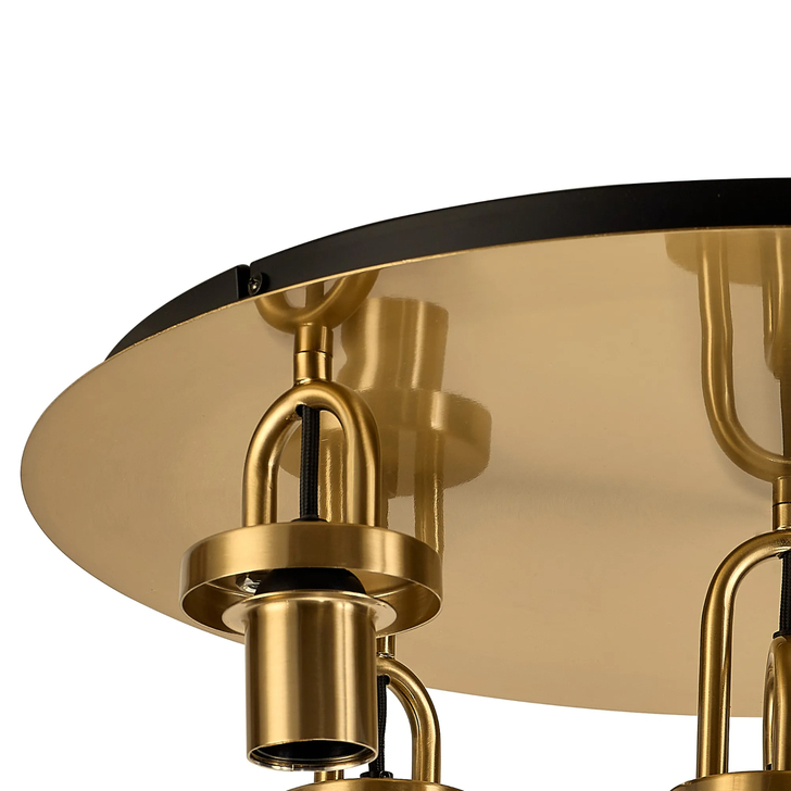 Idolite Camille 55cm Light Flush Ceiling Light, 5 x E27, Brass Gold