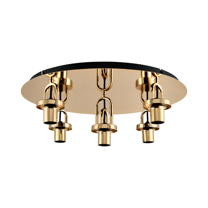 Idolite Camille 55cm Light Flush Ceiling Light, 5 x E27, French Gold