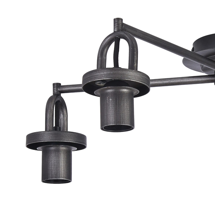 Idolite Camille 64.5cm Semi Ceiling Light, 5 x E27, Aged Pewter