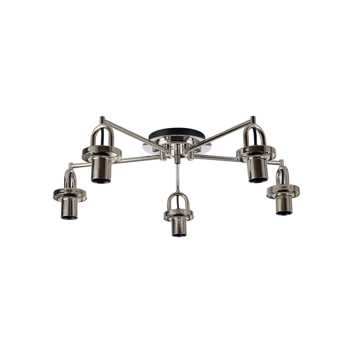 Idolite Camille 64.5cm Semi Flush Ceiling Light, 5 x E27, Polished Nickel