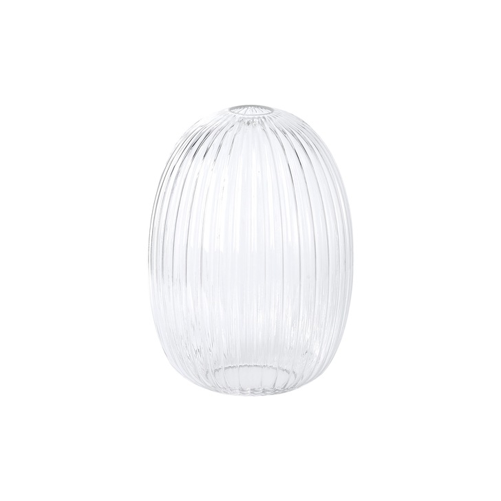 Idolite Camille Black Chrome Single Pendant Light With Clear Ribbed Glass