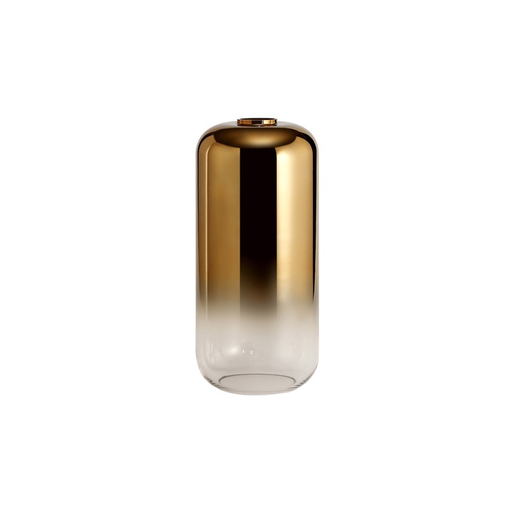 Idolite Camille Brass Gold 3 Light Linear Bar Pendant With Brass Gold/Clear Ombre Glasses