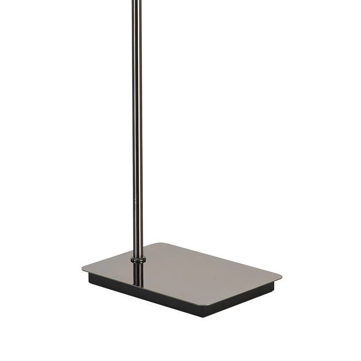 Idolite Camille Floor Lamp, 1 Light E27, Black Chrome/Matt Black/Cement 40x22cm Linen Shade