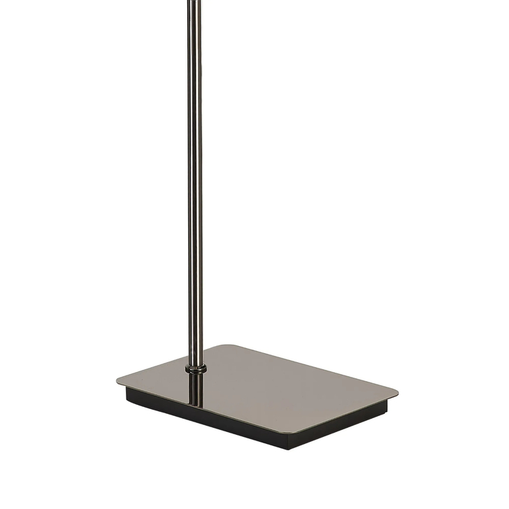 Idolite Camille Floor Lamp, 1 Light E27, Black Chrome/Matt Black/Oyster 40x22cm Linen Shade