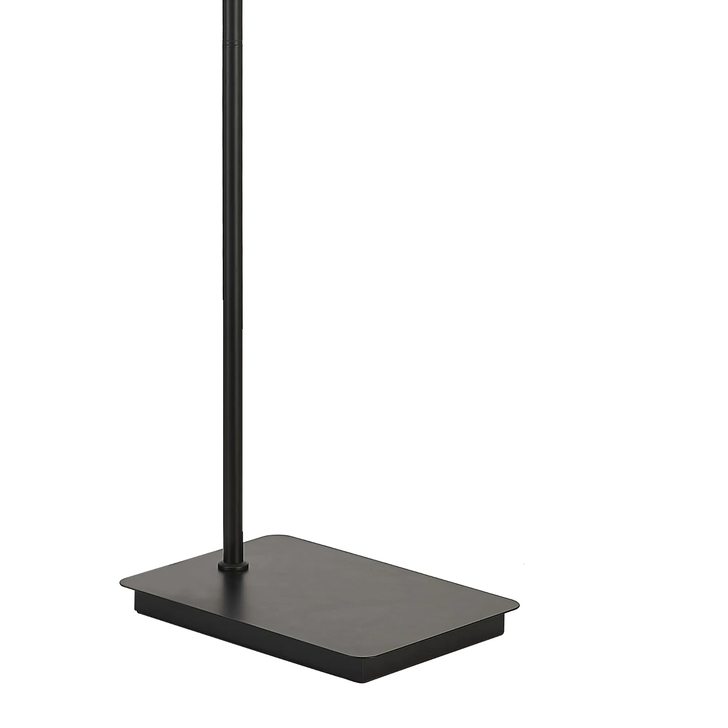 Idolite Camille Floor Lamp, 1 Light E27, Matt Black/Matt Black/Aubergine 40x22cm Velvet Shade