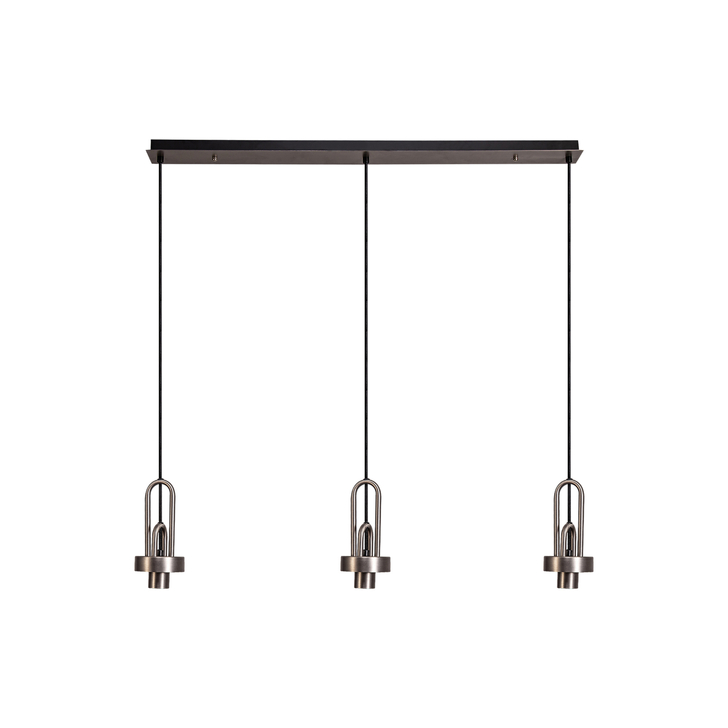 Idolite Camille Linear Suspension Kit, 3 x E27, Antique Silver/Matt Black