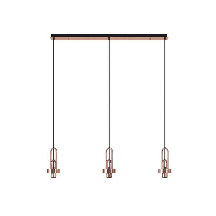 Idolite Camille Linear Suspension Kit, 3 x E27, Copper/Matt Black