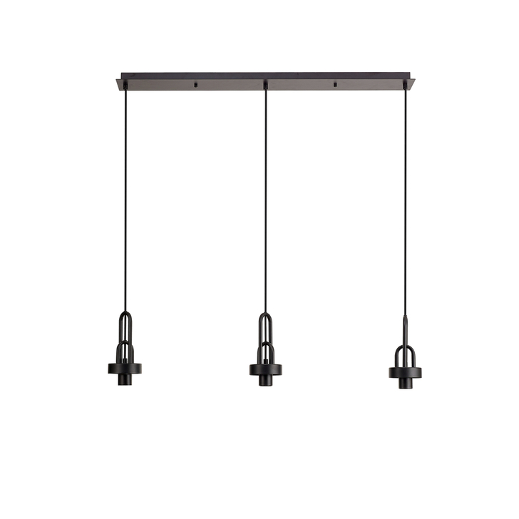 Idolite Camille Linear Suspension Kit, 3 x E27, Matt Black