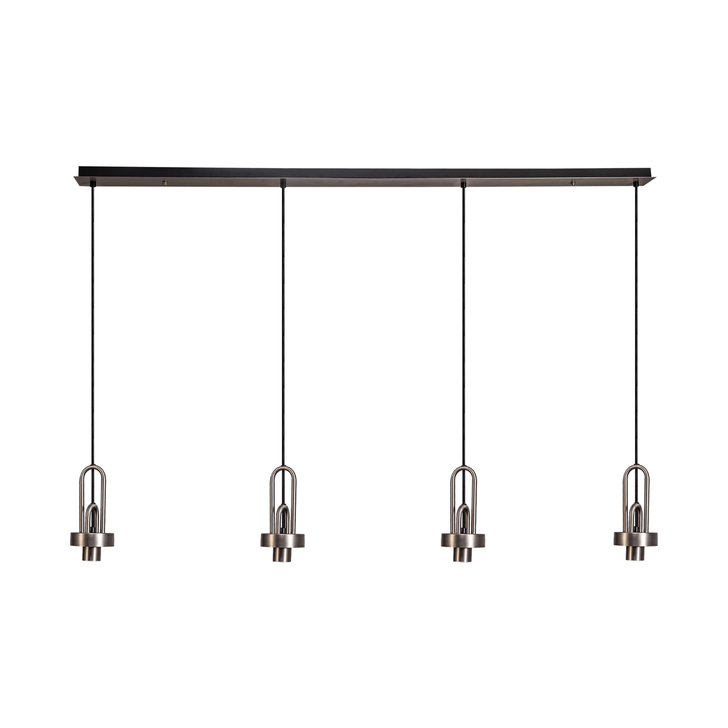 Idolite Camille Linear Suspension Kit, 4 x E27, Antique Silver/Matt Black