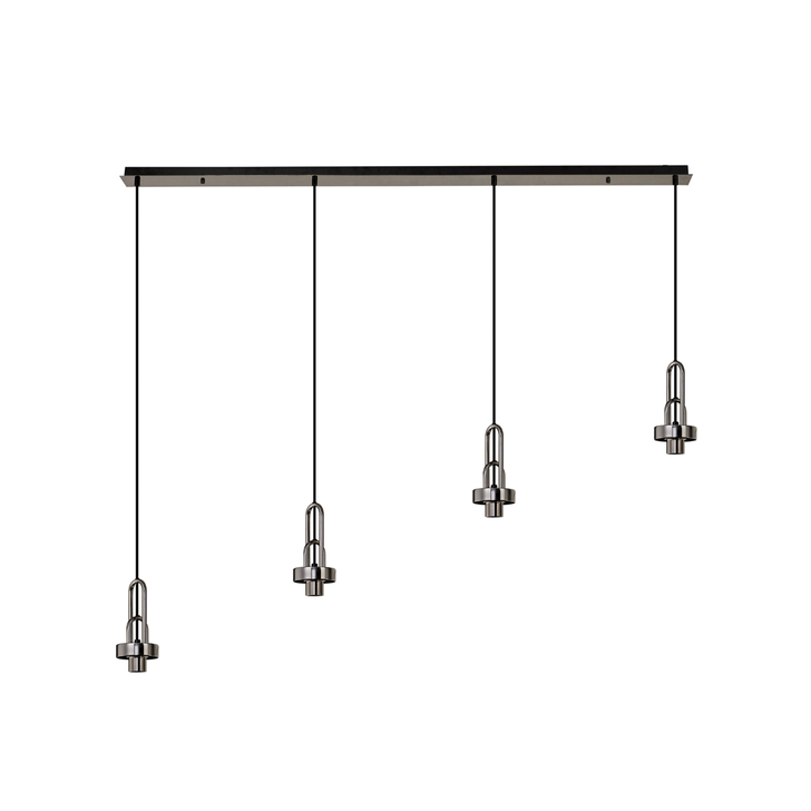 Idolite Camille Linear Suspension Kit, 4 x E27, Black Chrome/Matt Black