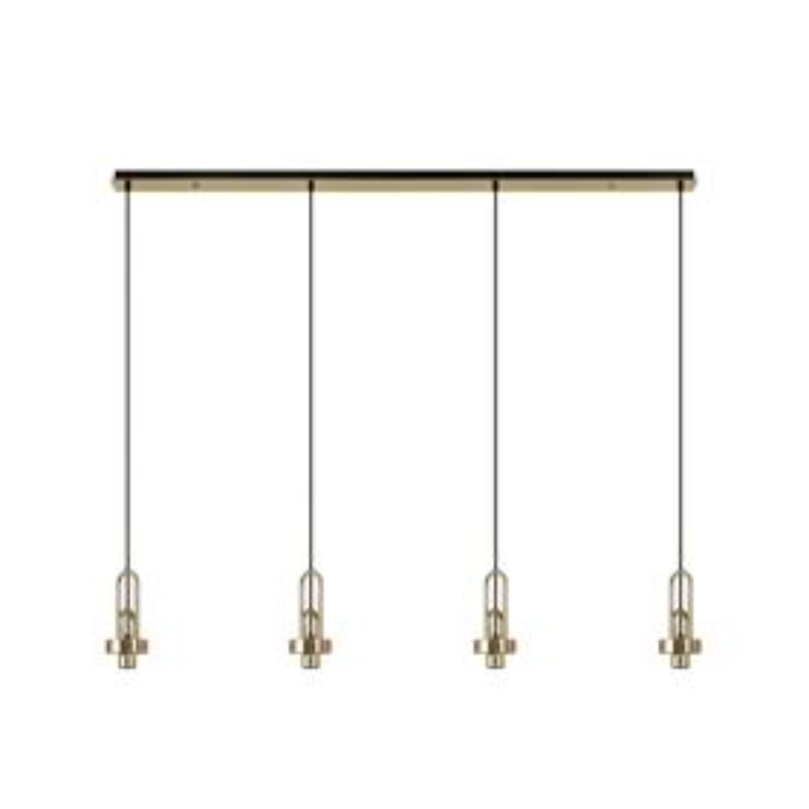Idolite Camille Linear Suspension Kit, 4 x E27, French Gold/Matt Black