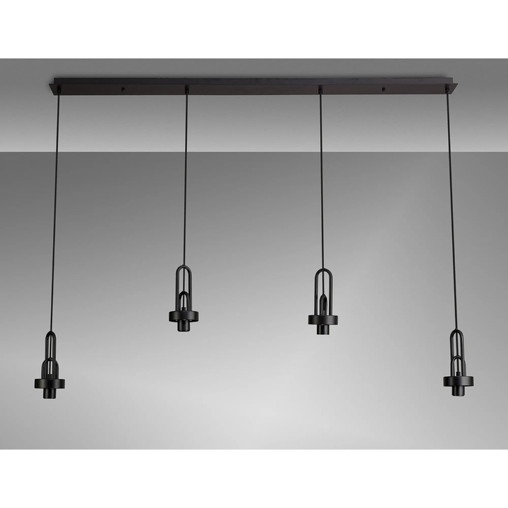 Idolite Camille Linear Suspension Kit, 4 x E27, Matt Black