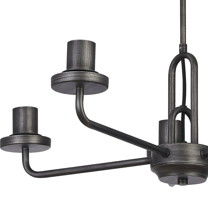 Idolite Camille Pendant/Semi Flush Light, 5 x E27, Aged Pewter