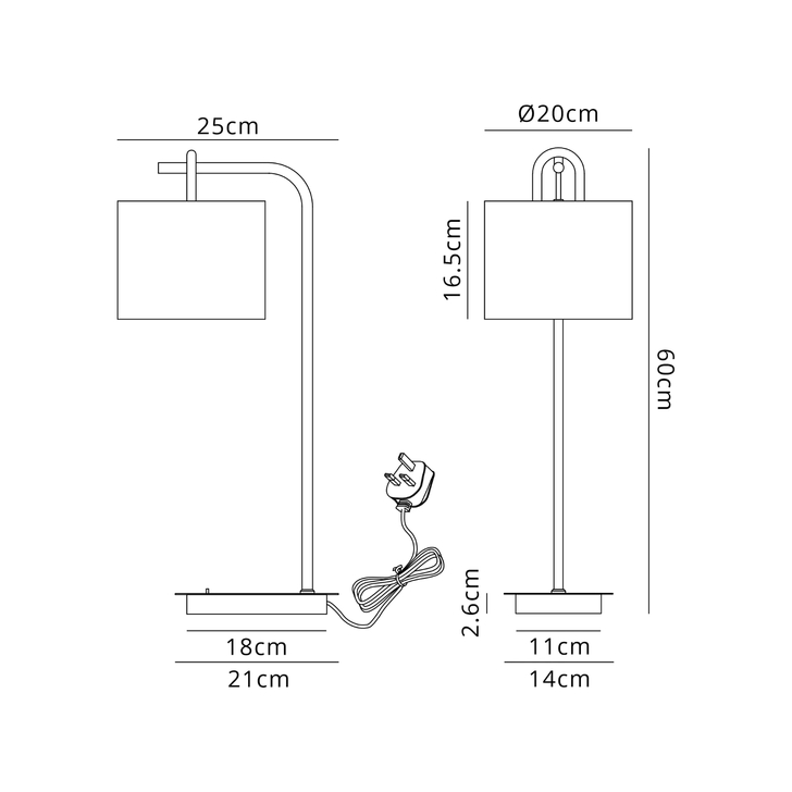 Idolite Camille Table Lamp, 1 Light E27, Black Chrome/Matt Black/Oxblood 20x16.5cm Velvet Shade