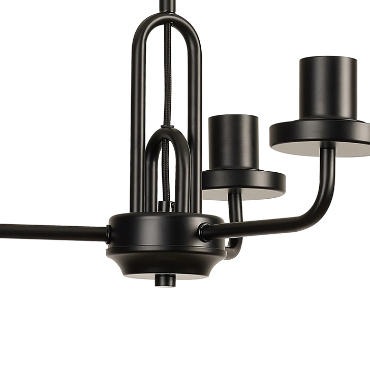 Idolite Camille Telescopic Pendant/Semi Flush Light, 3 x E27, Matt Black