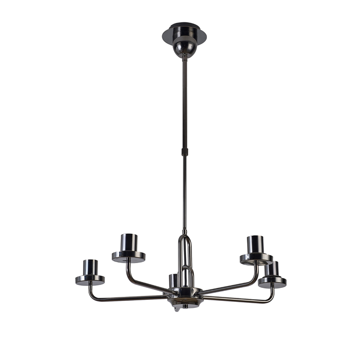 Idolite Camille Telescopic Pendant/Semi Flush Light, 5 x E27, Black Chrome