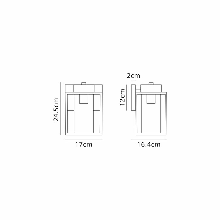 Idolite Cannock Simple Square Cube Outdoor Wall Light Complete With Clear Glass - IP54