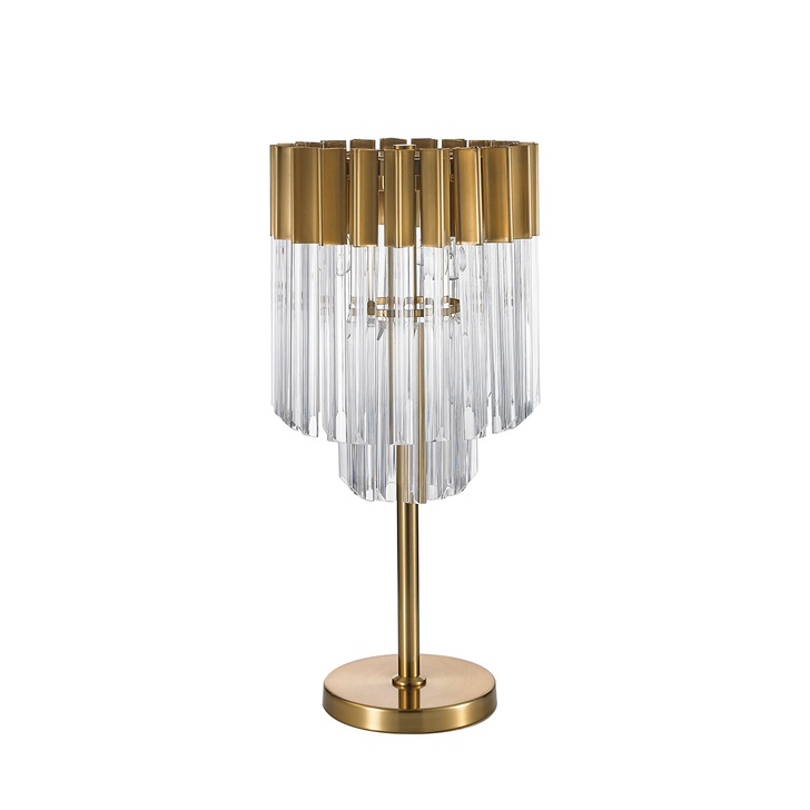 Idolite Carpathian Brass Finish 3 Light Table Lamp