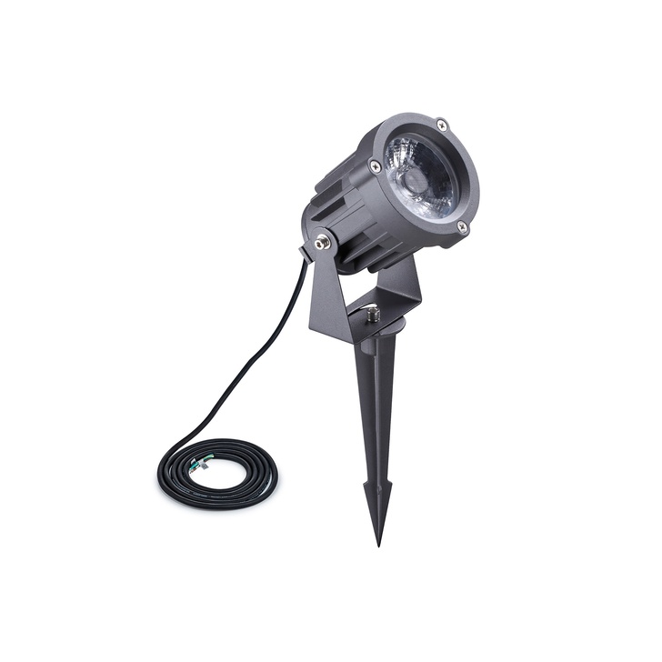 Idolite Castro Grey/Black Led Spike Light - 3000K, IP65