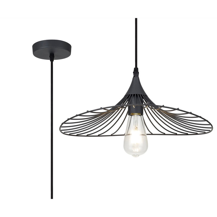 Idolite Cecilia Graphite Finish Single Pendant Light