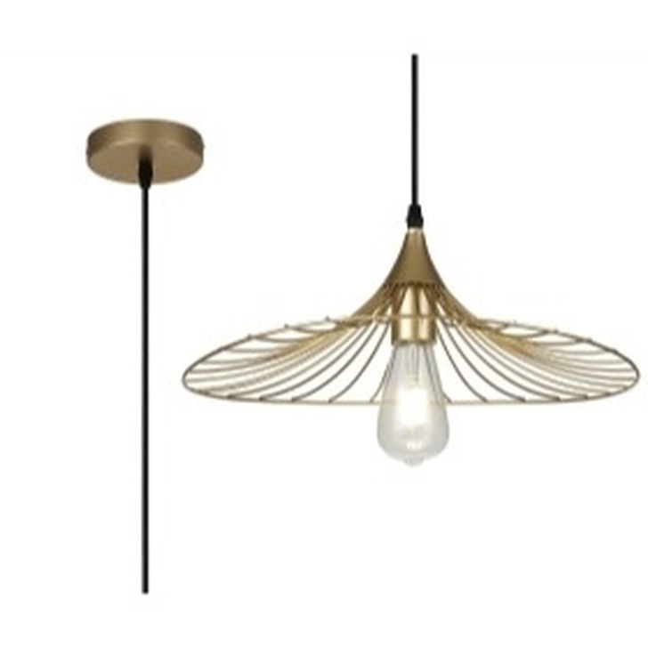 Idolite Cecilia Panited Gold Finish Single Pendant Light