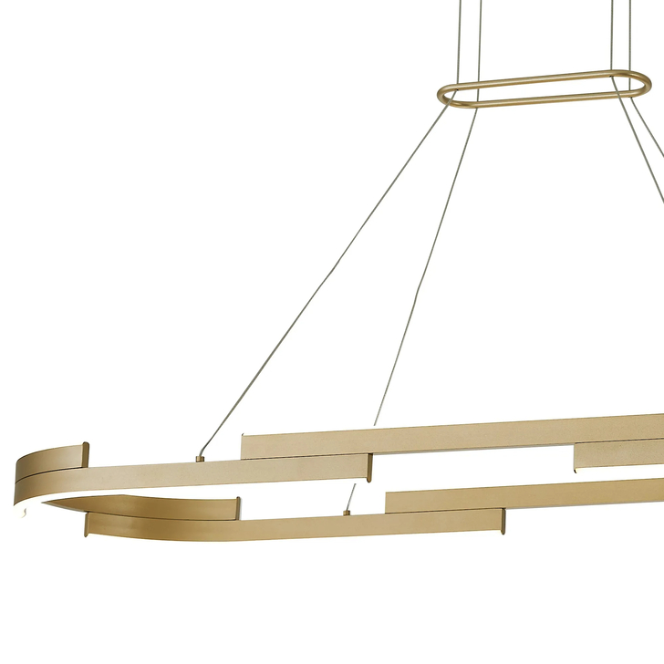 Idolite Chislett 1.2M Linear Island Pendant Light In Sand Gold - 3 Step Dimming - 3500K