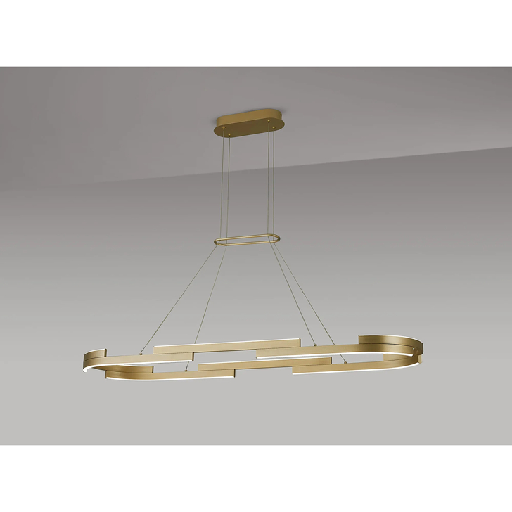 Idolite Chislett 1.2M Linear Island Pendant Light In Sand Gold - 3 Step Dimming - 3500K