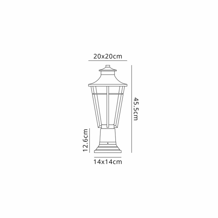 Idolite Congleton Oil Rubbed Brass Finish Diamond Frame Outdoor Post Lamp Complete With Clear Seeded Glass - IP54