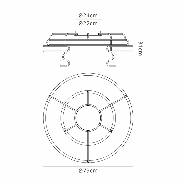 Idolite Conlon 72cm 2 Tier Matt Satin Nickel Flush Led Ceiling Light With 3 Step Dimming - 3000K