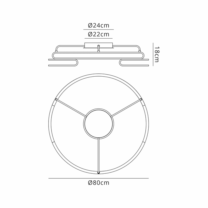 Idolite Conlon 80cm Matt Satin Nickel Flush Led Ceiling Light With 3 Step Dimming - 3000K