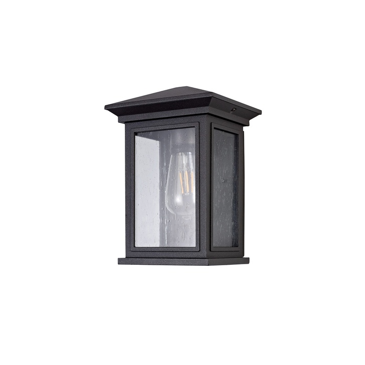 Idolite Cook Anthracite Flush Exterior Wall Light Complete With Clear Seeded Glass - IP54