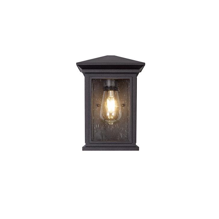 Idolite Cook Anthracite Flush Exterior Wall Light Complete With Clear Seeded Glass - IP54