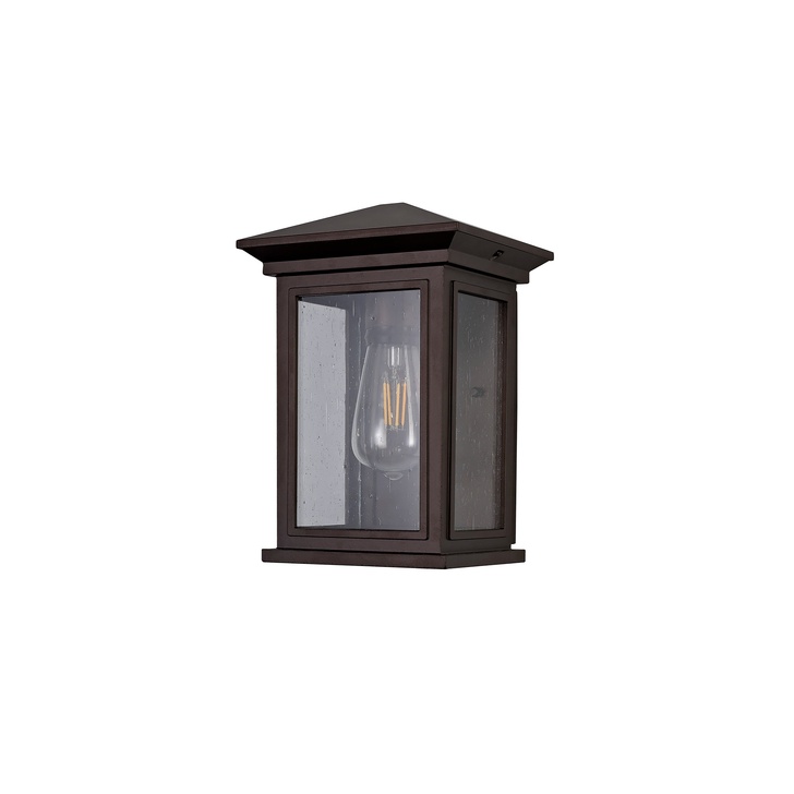 Idolite Cook Antique Bronze Flush Exterior Wall Light Complete With Clear Seeded Glass - IP54