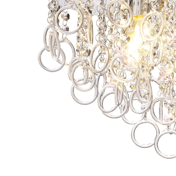 Idolite Dale Polished Chrome Finish 4 Light Flush Crystal Ceiling Light