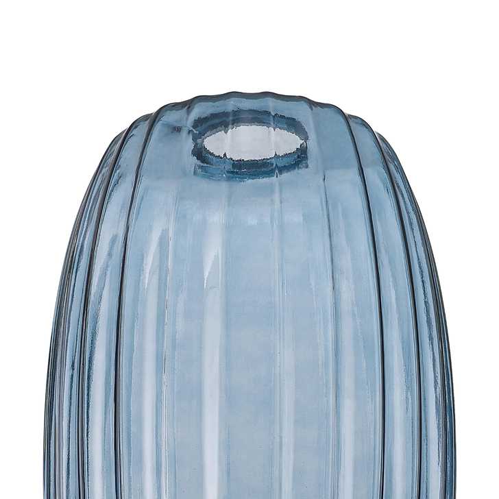 Idolite Devine 18x29cm Petrol Blue Ribbed Tubular Glass Shade