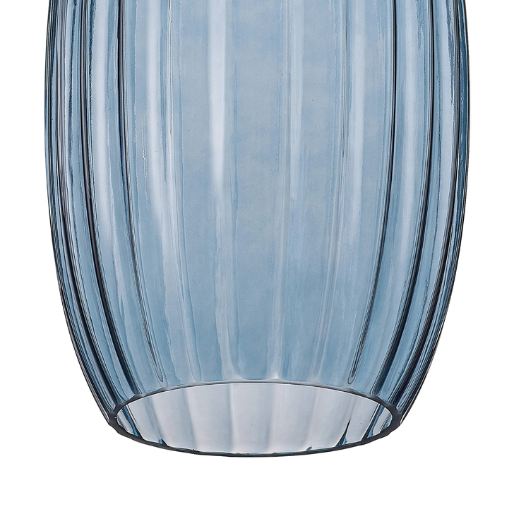 Idolite Devine 18x29cm Petrol Blue Ribbed Tubular Glass Shade