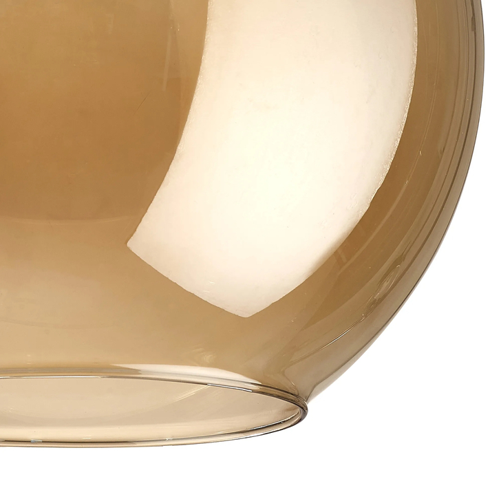 Idolite Devine 20x18cm Open Mouth Round Amber Plated Globe Glass Shade