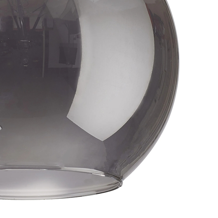 Idolite Devine 20x18cm Open Mouth Round Smoked Plated Globe Glass Shade