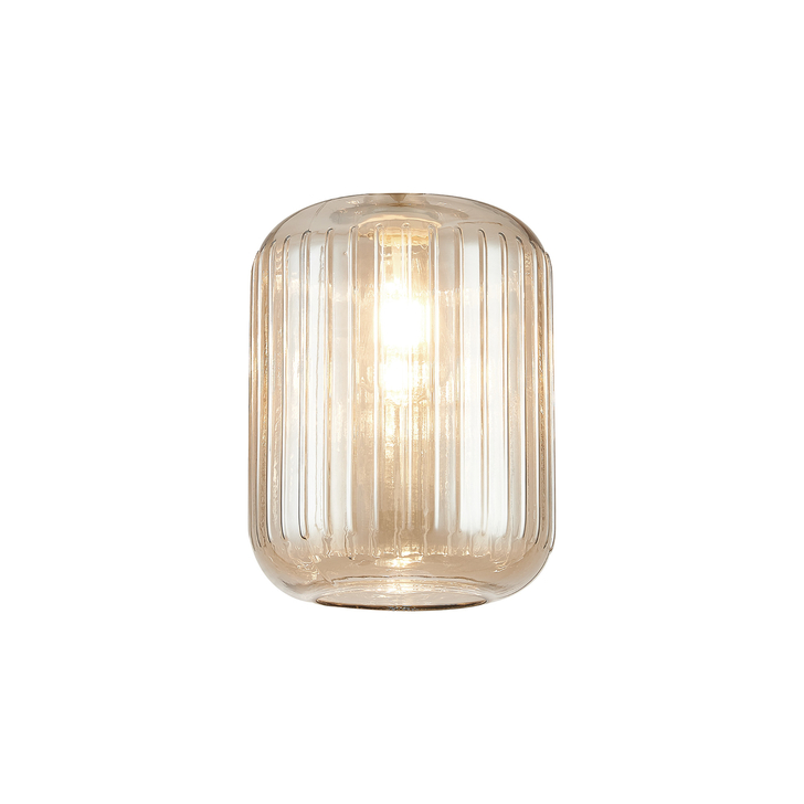 Idolite Devine 20x25.5cm Champagne Ribbed Cylinder Glass Shade